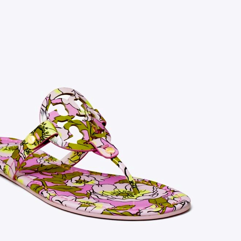 Miller Printed Patent Leather Sandals